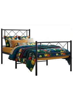 Czarne metalowe łóżko pojedyncze 100x200cm S3-F72 ze sklepu Edinos.pl w kategorii Łóżka i materace - zdjęcie 189027761