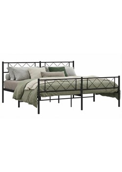 Czarne industrialne łóżko z metalu 140x200cm - Raffa ze sklepu Edinos.pl w kategorii Łóżka i materace - zdjęcie 189027762