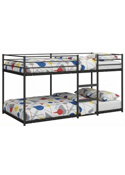 Czarne łóżko piętrowe metalowe 80 x 200 cm W8-G78 ze sklepu Edinos.pl w kategorii Łóżka dziecięce - zdjęcie 189027791