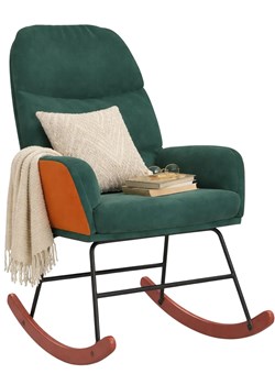 Ciemnozielony bujany fotel do salonu K9-F55 ze sklepu Edinos.pl w kategorii Fotele - zdjęcie 189027792