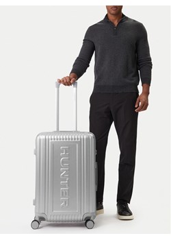 Hunter Walizka średnia CEO-HUNTER-M-002-08-SILVER Srebrny ze sklepu MODIVO w kategorii Walizki - zdjęcie 189029053
