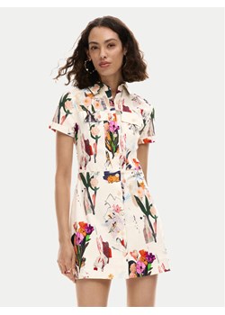 Desigual Sukienka koszulowa Fini 26SWVW48 Écru Regular Fit ze sklepu MODIVO w kategorii Sukienki - zdjęcie 189029234