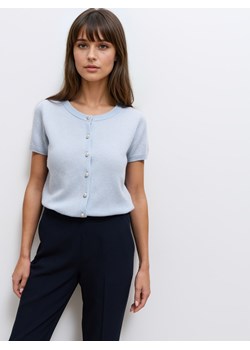 Mohito - Wełniany błękitny kardigan - błękitny ze sklepu Mohito w kategorii Swetry damskie - zdjęcie 189030501