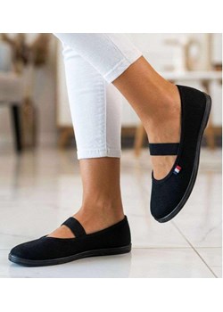 Czarne wsuwane balerinki tenisówki czeszki /B4-2 18836 T293/ ze sklepu Pantofelek24.pl w kategorii Balerinki - zdjęcie 189032380
