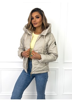 KURTKA PRZEJŚCIOWA Z KAPTUREM I ŚCIĄGACZAMI PO BOKACH- JASNOBEŻOWA ze sklepu olika.com.pl w kategorii Kurtki damskie - zdjęcie 189033290