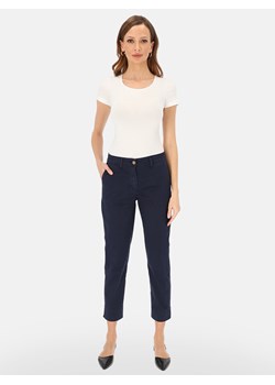 Granatowe casualowe bawełniane spodnie damskie L’AF Samanta ze sklepu Eye For Fashion w kategorii Spodnie damskie - zdjęcie 189033734