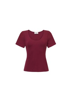 T-SHIRT DAMSKI RIB BURGUND ze sklepu Jemiol w kategorii Bluzki damskie - zdjęcie 189034430