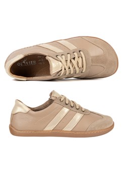 Buty BAREFOOT damskie skórzane IDA anatomiczny kształt beżowe ze sklepu butyolivier w kategorii Półbuty damskie - zdjęcie 189034581