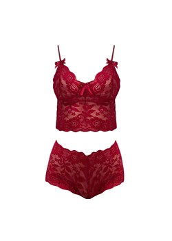 Bordowy koronkowy zestaw bielizny - Bordowy S ze sklepu Intimica.pl w kategorii Komplety bielizny damskiej - zdjęcie 189034702
