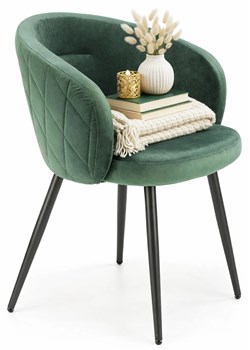Zielone welurowe krzesło kubełkowe W7-Z33 ze sklepu Edinos.pl w kategorii Dom - zdjęcie 189035211
