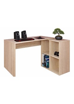 Biurko narożne komputerowe z regałem dąb sonoma R1-R19 ze sklepu Edinos.pl w kategorii Biurka i sekretarzyki - zdjęcie 189035212