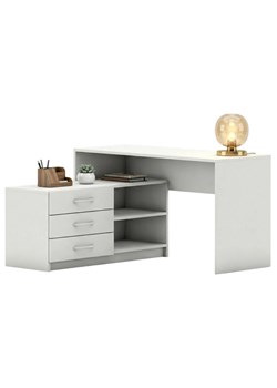 Białe Narożne Biurko Z Komodą H5-Z28 ze sklepu Edinos.pl w kategorii Biurka i sekretarzyki - zdjęcie 189035213