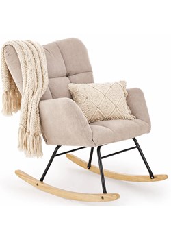 Beżowy pikowany fotel bujany A0-L27 ze sklepu Edinos.pl w kategorii Fotele - zdjęcie 189035220