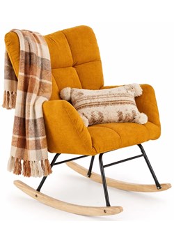 Musztardowy wypoczynkowy fotel bujany A2-D89 ze sklepu Edinos.pl w kategorii Fotele - zdjęcie 189035222