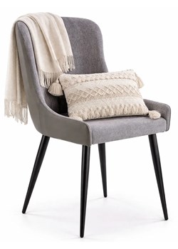 Popielate krzesło tapicerowane do salonu C2-B59 ze sklepu Edinos.pl w kategorii Krzesła - zdjęcie 189035234