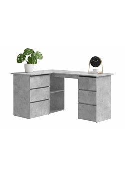 Szare biurko kątowe z szufladami beton B3-A10 ze sklepu Edinos.pl w kategorii Biurka i sekretarzyki - zdjęcie 189035242