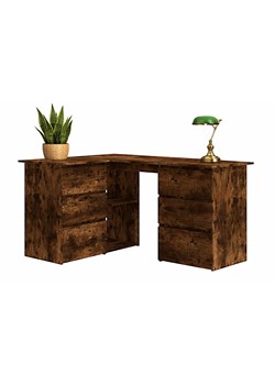 Biurko narożne w kolorze przydymionego dębu C2-R80 ze sklepu Edinos.pl w kategorii Biurka i sekretarzyki - zdjęcie 189035243