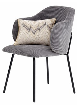 Szare sztruksowe krzesło tapicerowane W6-P42 ze sklepu Edinos.pl w kategorii Krzesła - zdjęcie 189035253