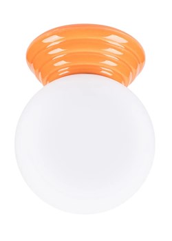 Pomarańczowy szklany plafon z okragłym kloszem - M165-Weskom ze sklepu Edinos.pl w kategorii Lampy sufitowe - zdjęcie 189035254