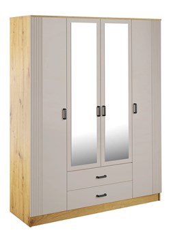 Skandynawska szafa z lustrem dąb artisan + kaszmir L2-T87 ze sklepu Edinos.pl w kategorii Szafy - zdjęcie 189036972