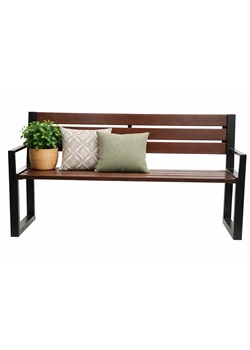 Stalowa ławka parkowa z oparciem T5-H11 ze sklepu Edinos.pl w kategorii Ławki ogrodowe - zdjęcie 189036984