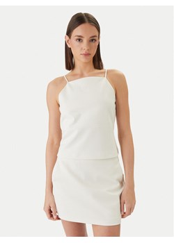 Calvin Klein Jeans Top Ponte LV044F206G Beżowy Slim Fit ze sklepu MODIVO w kategorii Bluzki damskie - zdjęcie 189038643