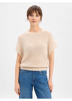 JOOP! Damska koszula z dzianiny z alpaką i wełną - Kulla Kobiety Sztuczne włókno beżowy jednolity ze sklepu vangraaf w kategorii Kamizelki damskie - zdjęcie 189039912