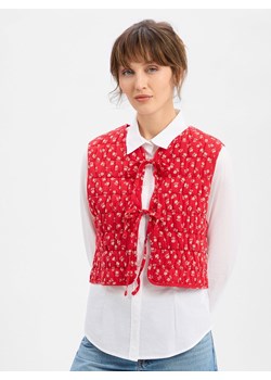 Levi's Damska pikowana kamizelka z lnem - Kobiety Sztuczne włókno czerwony wzorzysty ze sklepu vangraaf w kategorii Kamizelki damskie - zdjęcie 189039923