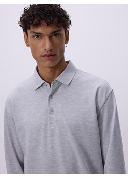 Reserved - Koszulka polo z długim rękawem - jasnoszary ze sklepu Reserved w kategorii T-shirty męskie - zdjęcie 189041944