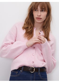Reserved - Kardigan z wełną i alpaką - różowy ze sklepu Reserved w kategorii Swetry damskie - zdjęcie 189042114