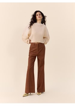 Reserved - Spodnie z lnem - brązowy ze sklepu Reserved w kategorii Spodnie damskie - zdjęcie 189042483