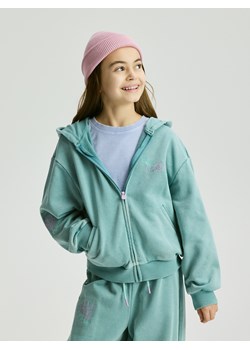Reserved - Bawełniana bluza z kapturem - miętowy ze sklepu Reserved w kategorii Bluzy dziewczęce - zdjęcie 189042652