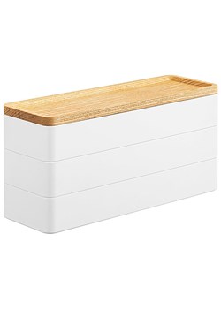 Yamazaki Pojemnik ''Rin'' w kolorze biało-jasnobrązowym - 24 x 11,5 x 8 cm ze sklepu Limango Polska w kategorii Akcesoria i przechowywanie - zdjęcie 189047552