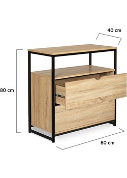 IDOMYA Essentials Komoda "Memphis" w kolorze jasnobrązowo-czarnym - 80 x 80 x 40 cm ze sklepu Limango Polska w kategorii Meble - zdjęcie 189047980