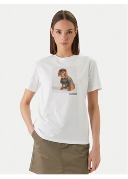 Barbour T-Shirt Marine LTS0716WH11 Biały Regular Fit ze sklepu MODIVO w kategorii Bluzki damskie - zdjęcie 189056474