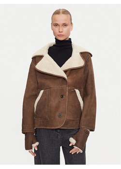 Aeronautica Militare Kożuch naturalny 242PN2010D1893 Brązowy Regular Fit ze sklepu MODIVO w kategorii Kożuchy - zdjęcie 189060564