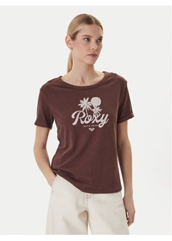 Roxy T-Shirt Oceanwave ERJZT06096 Beżowy Loose Fit ze sklepu MODIVO w kategorii Bluzki damskie - zdjęcie 189060670