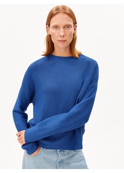 ARMEDANGELS Damski sweter z dzianiny - Merinaa Kobiety Bawełna (100%) niebieski wypukły wzór tkaniny ze sklepu vangraaf w kategorii Swetry damskie - zdjęcie 189062003