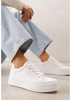 Białe Trampki o Klasycznym Fasonie na Platformie Opheme ze sklepu renee.pl w kategorii Trampki damskie - zdjęcie 189062180