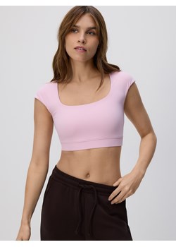 Reserved - Krótki top - pastelowy róż ze sklepu Reserved w kategorii Bluzki damskie - zdjęcie 189062261