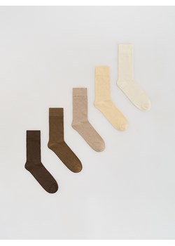 Reserved - 5 pack skarpet ze ściągaczem - beżowy ze sklepu Reserved w kategorii Skarpetki męskie - zdjęcie 189062454