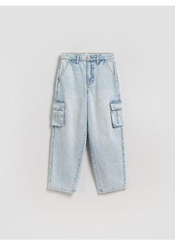 Reserved - Jeansy baggy z kieszeniami cargo - niebieski ze sklepu Reserved w kategorii Spodnie dziewczęce - zdjęcie 189062513