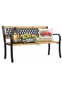 Klasyczna ławka ogrodowa T4-K09 ze sklepu Edinos.pl w kategorii Ławki ogrodowe - zdjęcie 189063191