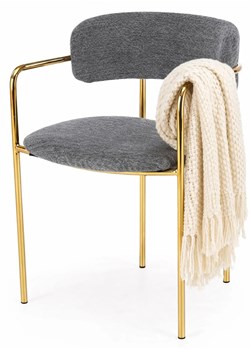 Popielate tapicerowane nowoczesne krzesło w stylu glamour B7-C28 ze sklepu Edinos.pl w kategorii Krzesła - zdjęcie 189063200