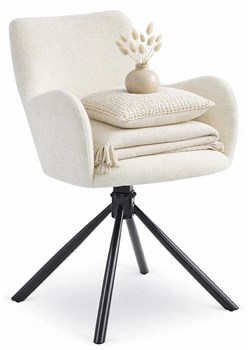 Kremowe krzesło obrotowe  F3-P76 ze sklepu Edinos.pl w kategorii Krzesła - zdjęcie 189063213