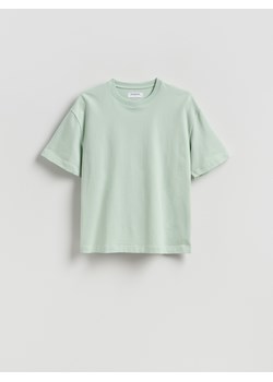 Reserved - Bawełniany t-shirt boxy - jasnozielony ze sklepu Reserved w kategorii T-shirty męskie - zdjęcie 189064773