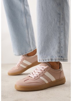 Różowe Sneakersy na Kauczukowej Podeszwie z Geometrycznym Motywem Vikioria ze sklepu born2be.pl w kategorii Buty sportowe damskie - zdjęcie 189064790