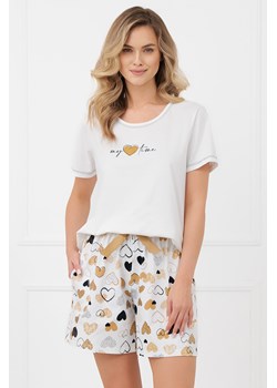 Italian Fashion Ariela piżama krótki rękaw i szorty ecru/druk ze sklepu kontri.pl w kategorii Piżamy damskie - zdjęcie 189067543