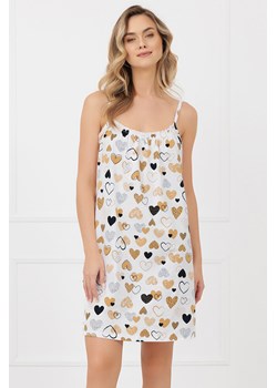 Italian Fashion Soraja koszula nocna na ramiączkach bawełniana ecru/druk ze sklepu kontri.pl w kategorii Koszule nocne - zdjęcie 189067552