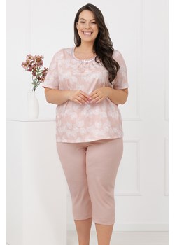 Italian Fashion Eleni piżama bawełniana krótki rękaw 3/4 druk/łosoś ze sklepu kontri.pl w kategorii Piżamy damskie - zdjęcie 189067560